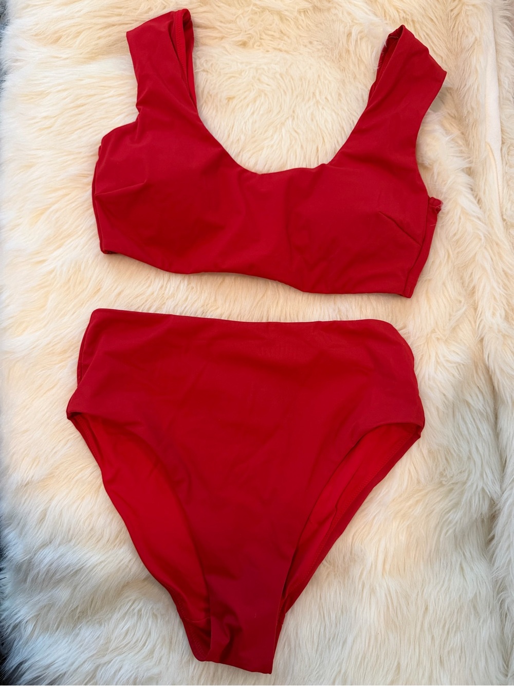 Knix Red Two-Piece High-Waist Bikini Set